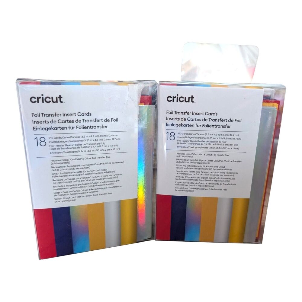 2X Cricut Foil Transfer Insert Cards R10 18 Count Celebration Sampler Set Of Two